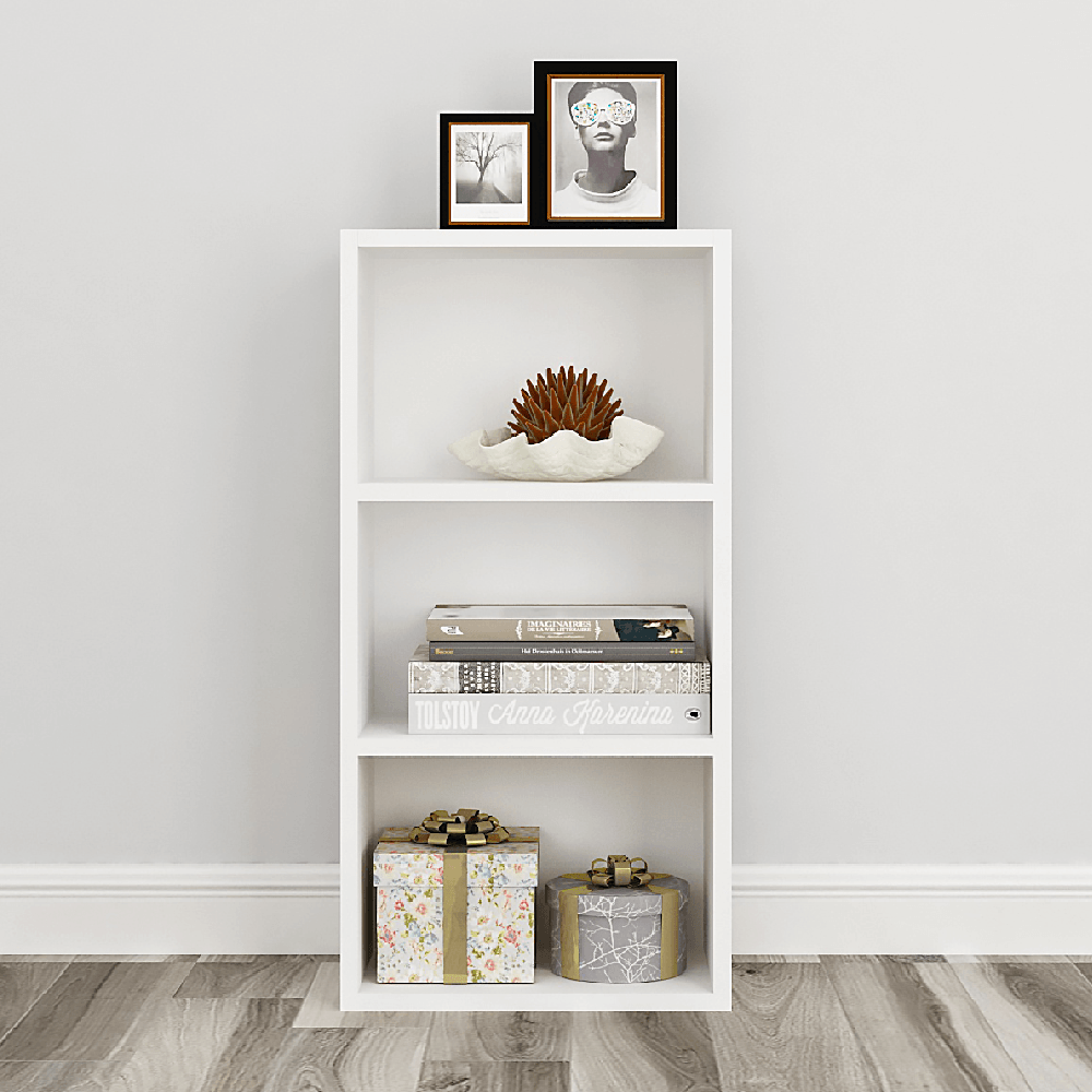 Matrix Bookcase / Home Decor / Storage Shelves / Kids Book Rack (3-Tier, Frosty White)