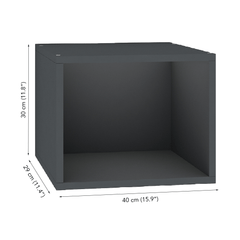 Cubox Storage Shelves, 40 x 30 cm, Set of 4, Slate Grey