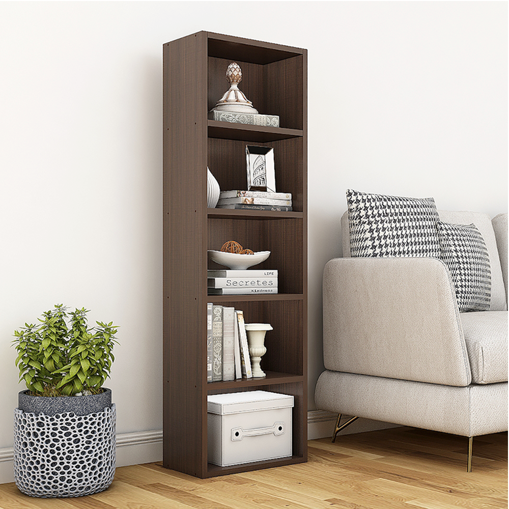 Matrix Bookcase Showcase Shelf Organiser Storage Shelf | Kids Book rack Cabinet | Storage Racks for Home Shelfs (5-Tier, Acacia Walnut)