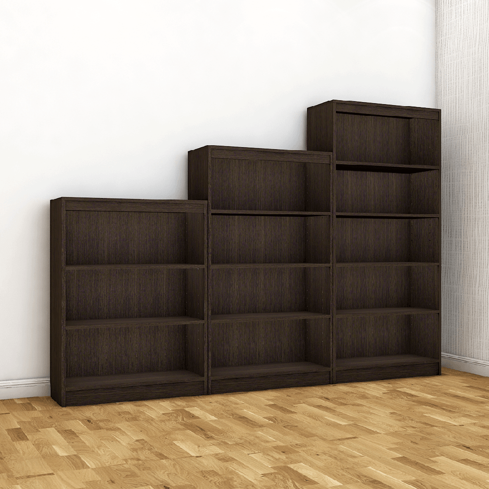 Alpha Book shelves/ racks, Set of 3, Classic Wenge *Installation Included* - A10 SHOP