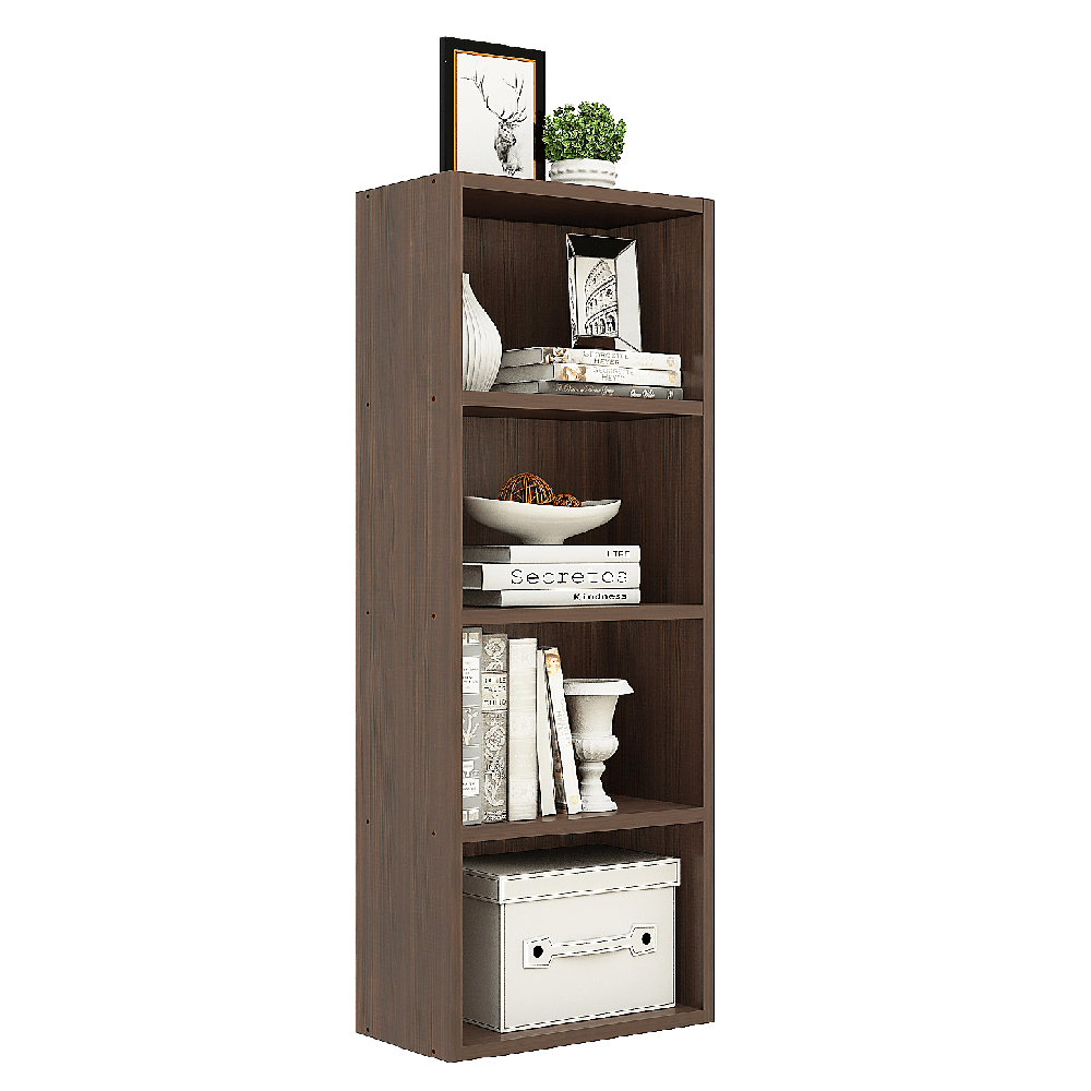 Matrix Bookcase / Home Decor / Storage Shelves / Kids Book Rack (4-Tier, Acacia Walnut)