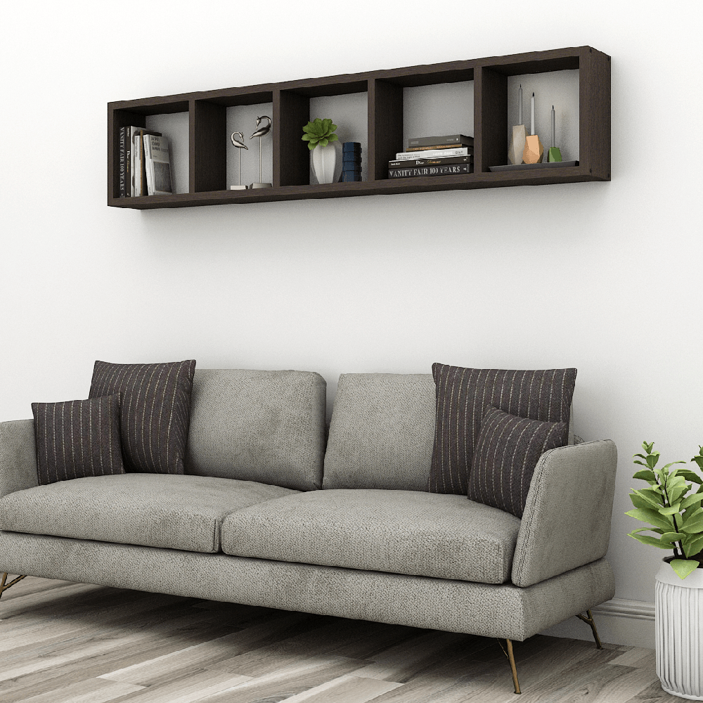 Triton Neo Display Rack /Wall Mount Book Shelf for Home Decor - Classic Wenge - A10 SHOP
