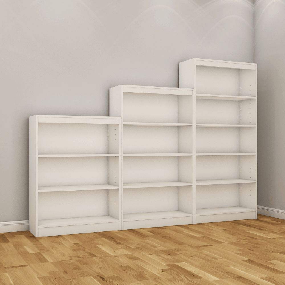 Alpha Bookcases Shelves, Set of 3, Frosty White *Installation Included* - A10 SHOP