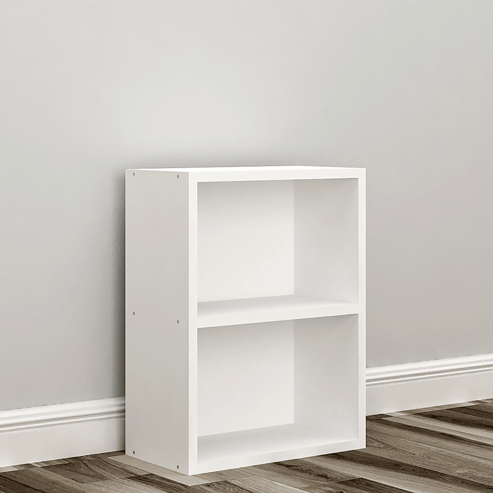 Matrix Bookcase / Home Decor / Storage Shelves / Kids Book Rack (2-Tier, Frosty White)