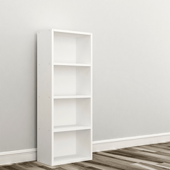 Matrix Bookcase / Home Decor / Storage Shelves / Kids Book Rack (4-Tier, Frosty White)