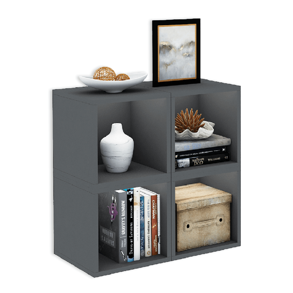 Cubox Bookshelves, 30 x 30 cm, Set of 2, Slate Grey