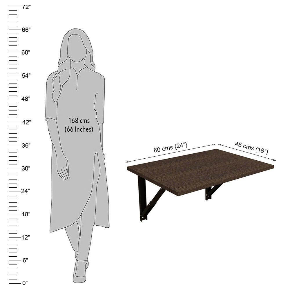 Athena F60 Folding Study Table, Size: 60cm x 45cm (Classic Wenge) - A10 SHOP