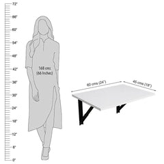 Athena F60 Wall Mounted Folding Table, Size: 60cm x 45cm (Frosty White) - A10 SHOP
