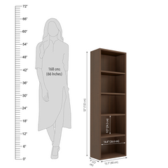 Matrix Bookcase Showcase Shelf Organiser Storage Shelf | Kids Book rack Cabinet | Storage Racks for Home Shelfs (5-Tier, Acacia Walnut)