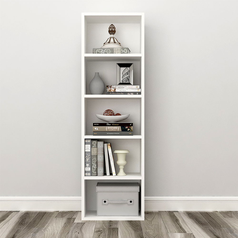 Matrix Bookcase Home Decor Storage Shelves | Kids Book Rack | Storage Racks for Home Shelf (5-Tier, Frosty White)
