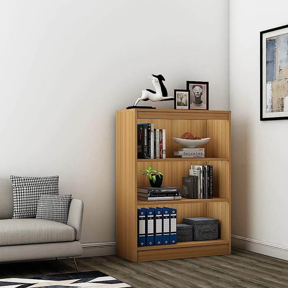 Alpha Book stand, 4 tier, 42" high, Misty Oak *Installation Included* - A10 SHOP