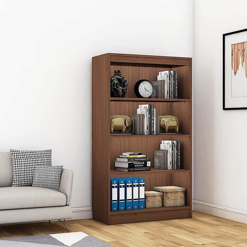 Alpha Bookshelf, 4 shelf, 54" high, Acacia Walnut *Installation Included* - A10 SHOP