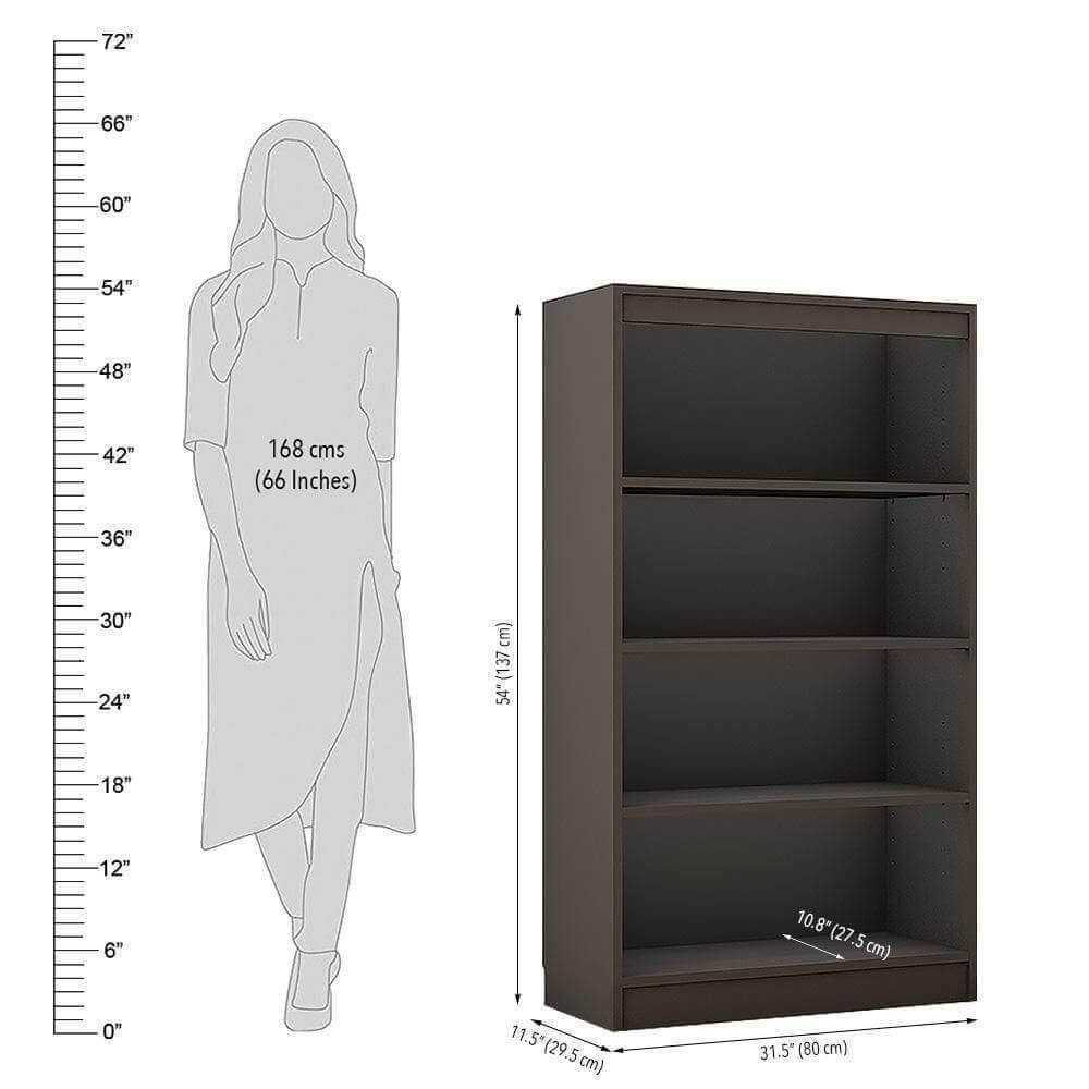 Alpha Bookshelf, 4 tier, 54" high, Slate Grey *Installation Included* - A10 SHOP