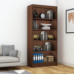Alpha Bookshelf 5 shelf, 67" high, Acacia Walnut *Installation Included* - A10 SHOP