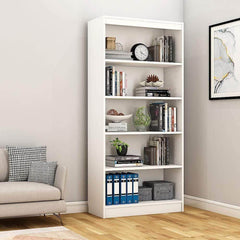 Alpha Bookshelf, 5 shelves, 67" high, Frosty White *Installation Included* - A10 SHOP