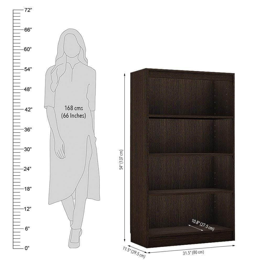 Alpha Bookcase Design, Set of 4 Classic Wenge *Installation Included* - A10 SHOP