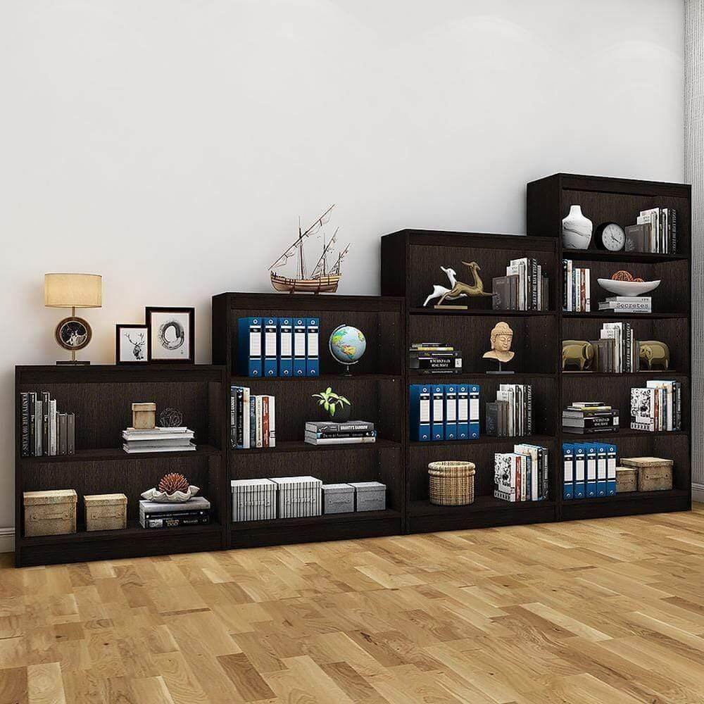 Alpha Bookcase Design, Set of 4 Classic Wenge *Installation Included* - A10 SHOP