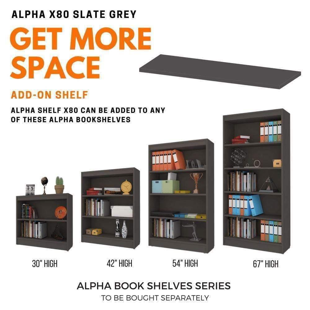 Alpha Wall Shelf X80 (Add Alpha Bookshelf)- Slate Grey - A10 SHOP