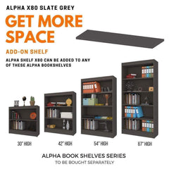 Alpha Wall Shelf X80 (Add Alpha Bookshelf)- Slate Grey - A10 SHOP