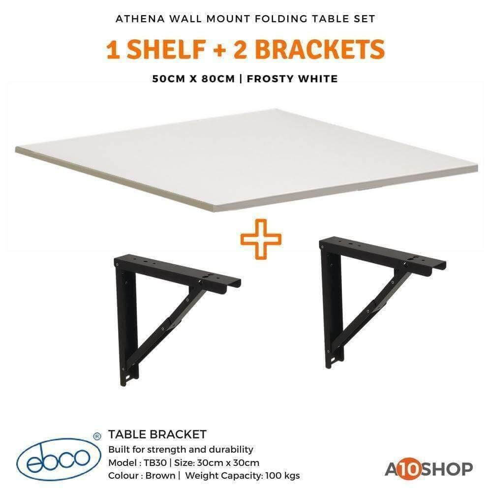 Athena F80 Wall Mounted Folding Study Table, Frosty White - A10 SHOP