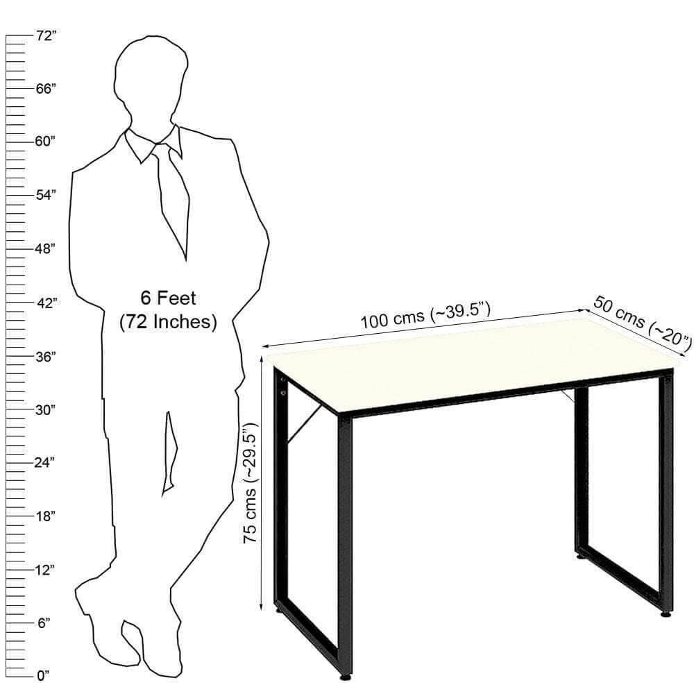 Helios T100 Modern Study Table (100 cm x 50 cm, Frosty White) - A10 SHOP