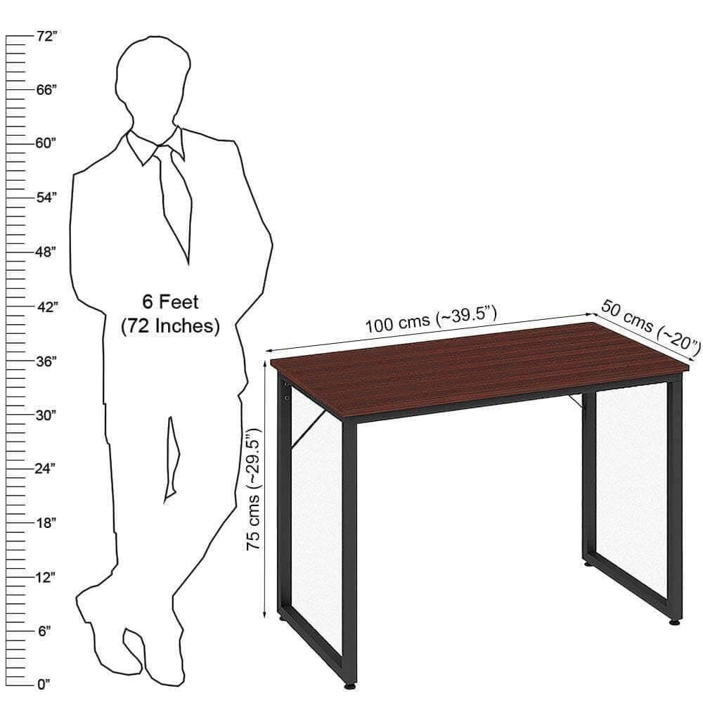 Helios T100 Modern Study Writing Table (100 cm x 50 cm, Mahogany) - A10 SHOP