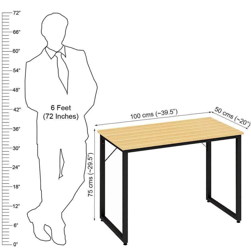 Helios T100 Modern Computer Table (100 cm x 50 cm, Misty Oak) - A10 SHOP